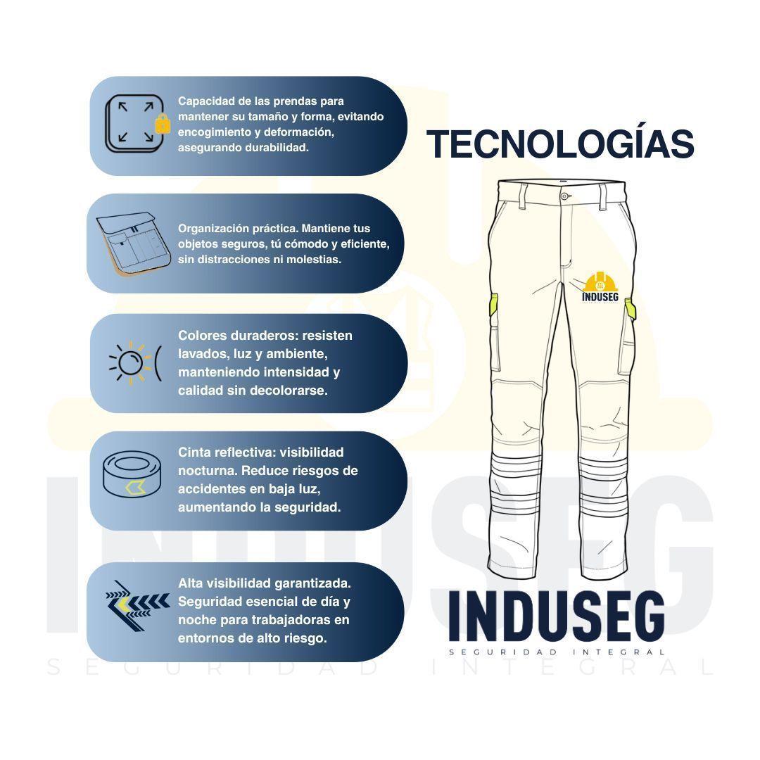 Pantalón cargo gabardina reflectante con cintura elástica-7