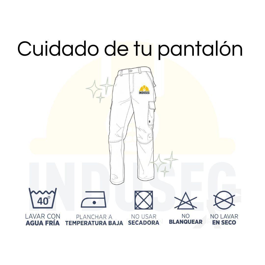 Pantalón de trabajo cargo gabardina cintura elásticada-6