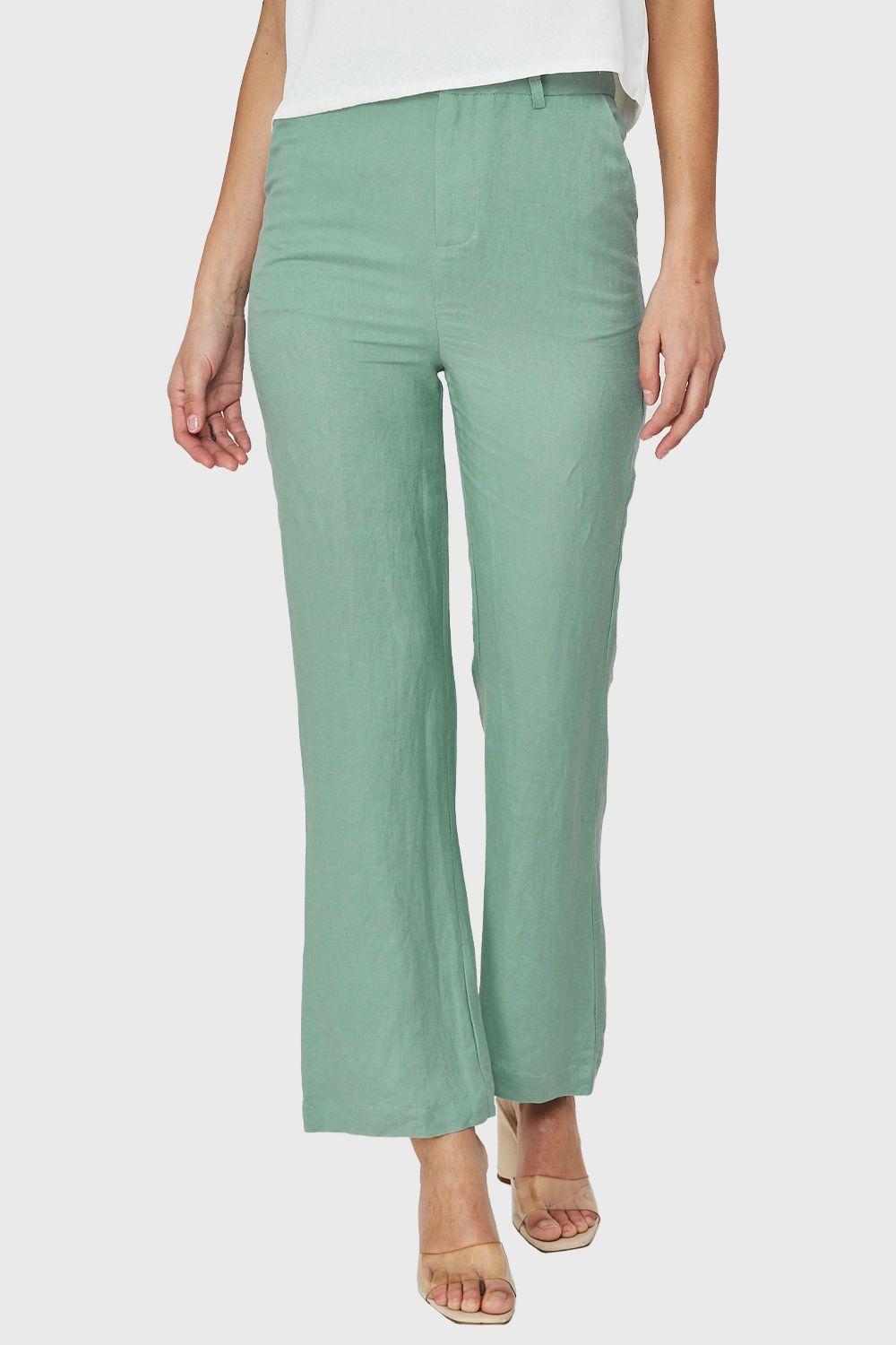 Pantalón Tipo Lino Menta Nicopoly-4