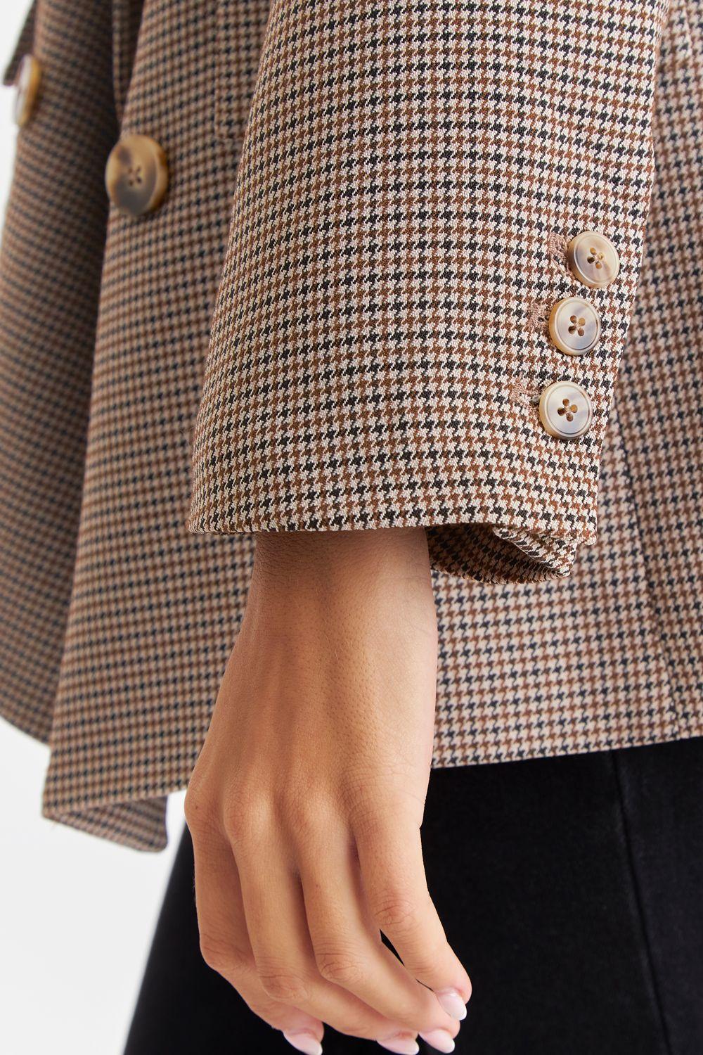 Blazer Pied De Poule Café Nicopoly-5