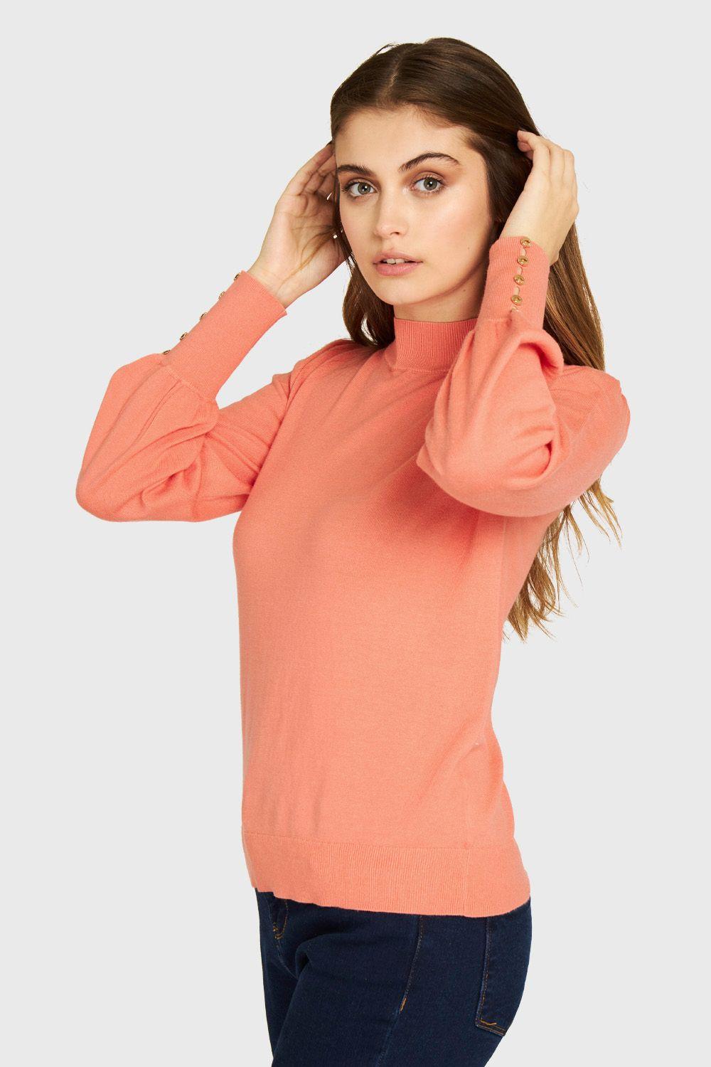 Sweater Botones Damasco Nicopoly-2