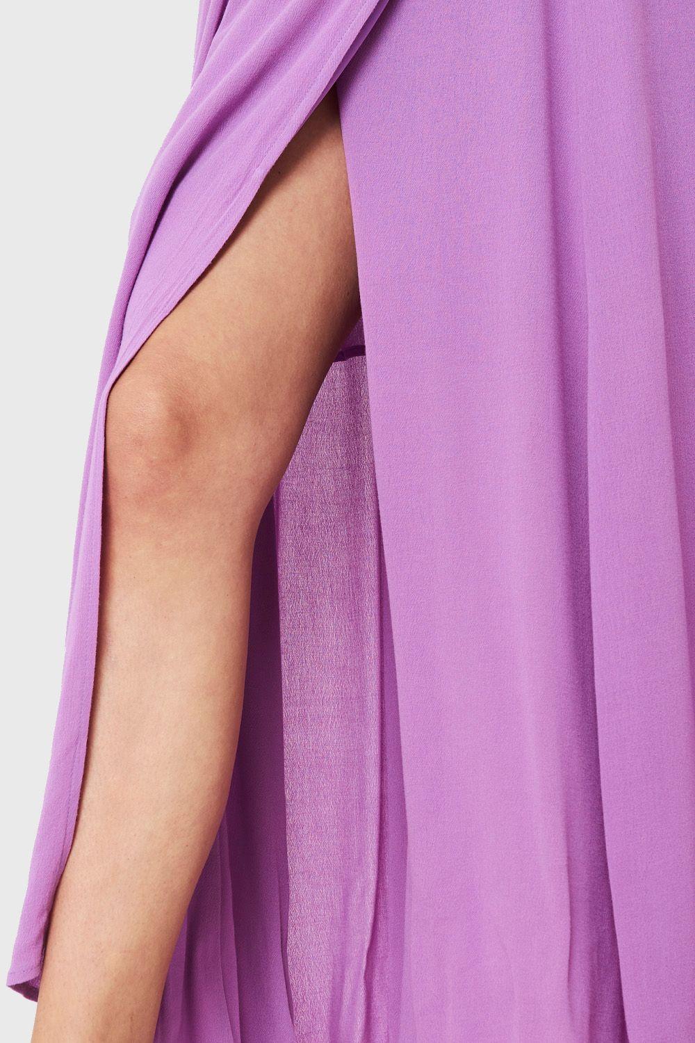 Vestido Largo Envolvente Lila Nicopoly-5