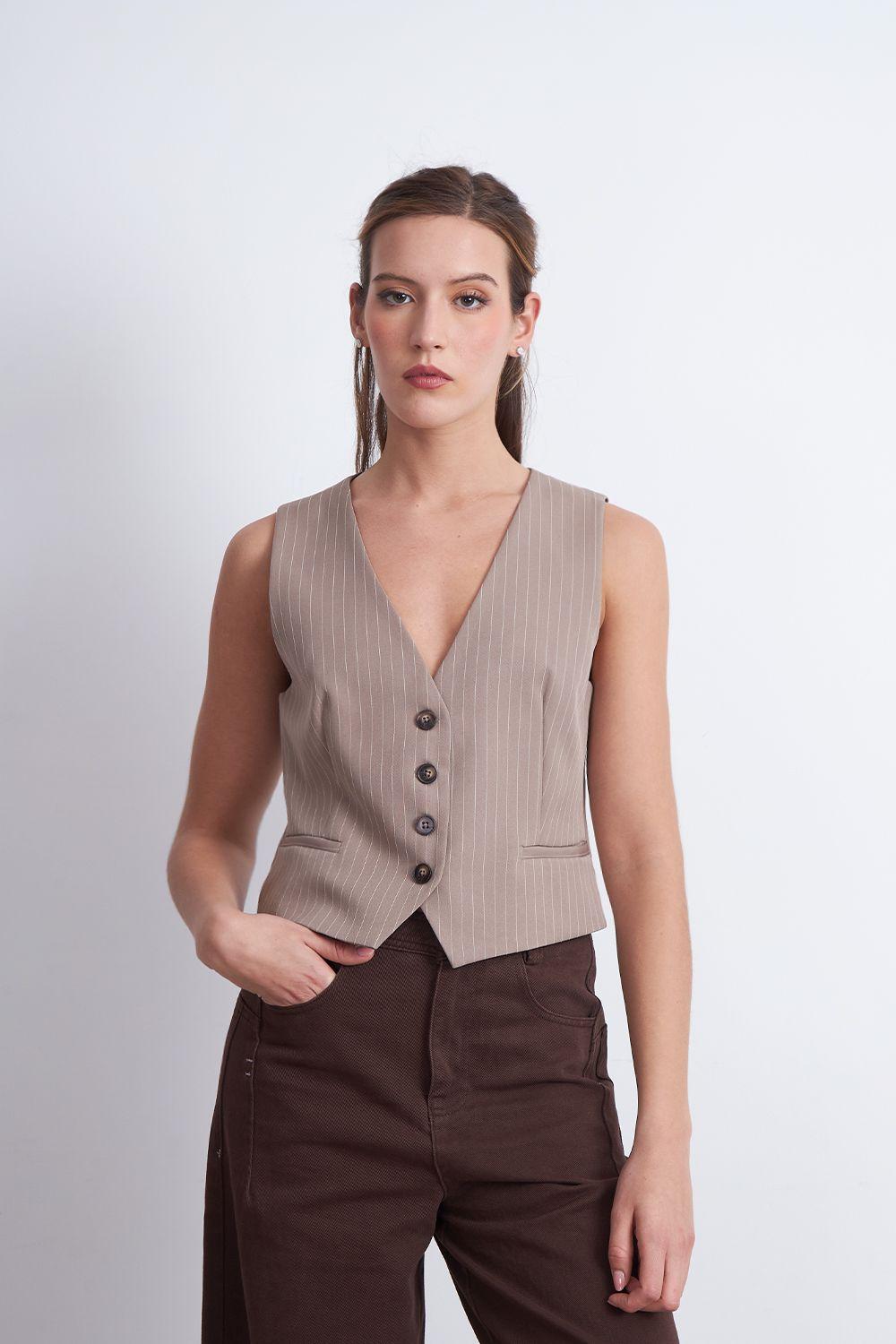 Gilet Sastrero Rayas Diplomáticas Khaki Nicopoly-5