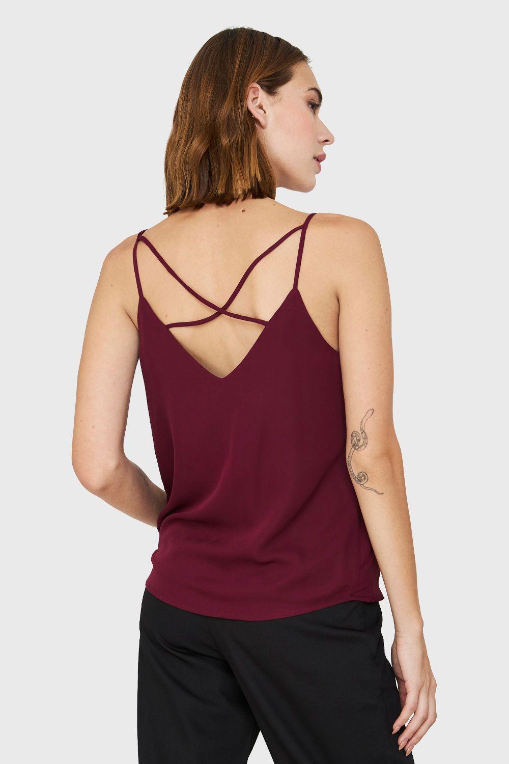 Top Pabilo Espalda Cruzada Burdeos Nicopoly-3