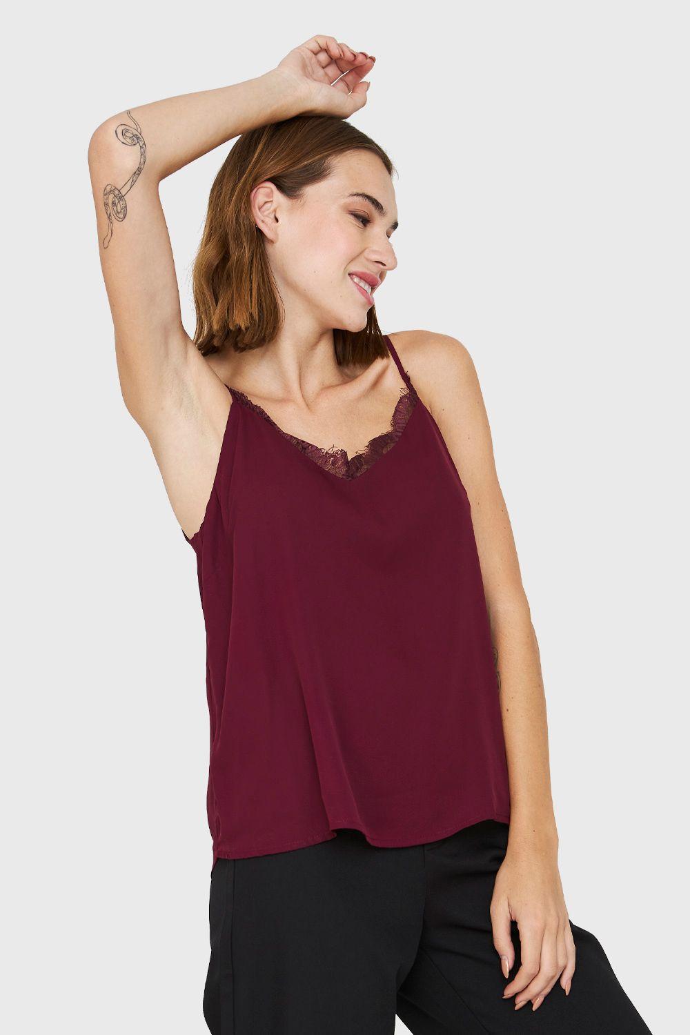 Top Pabilo Espalda Cruzada Burdeos Nicopoly-2