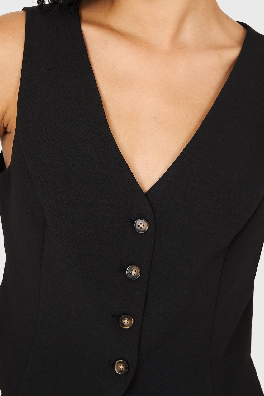 Gilet 4 Botones Negro Nicopoly-5