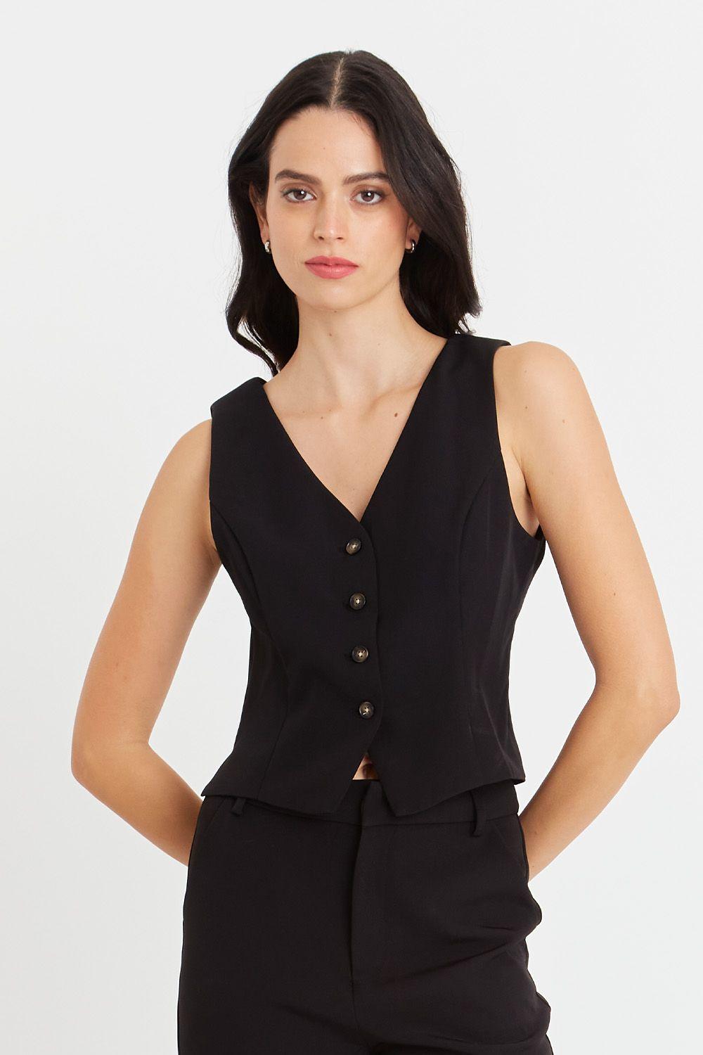 Gilet 4 Botones Negro Nicopoly-4