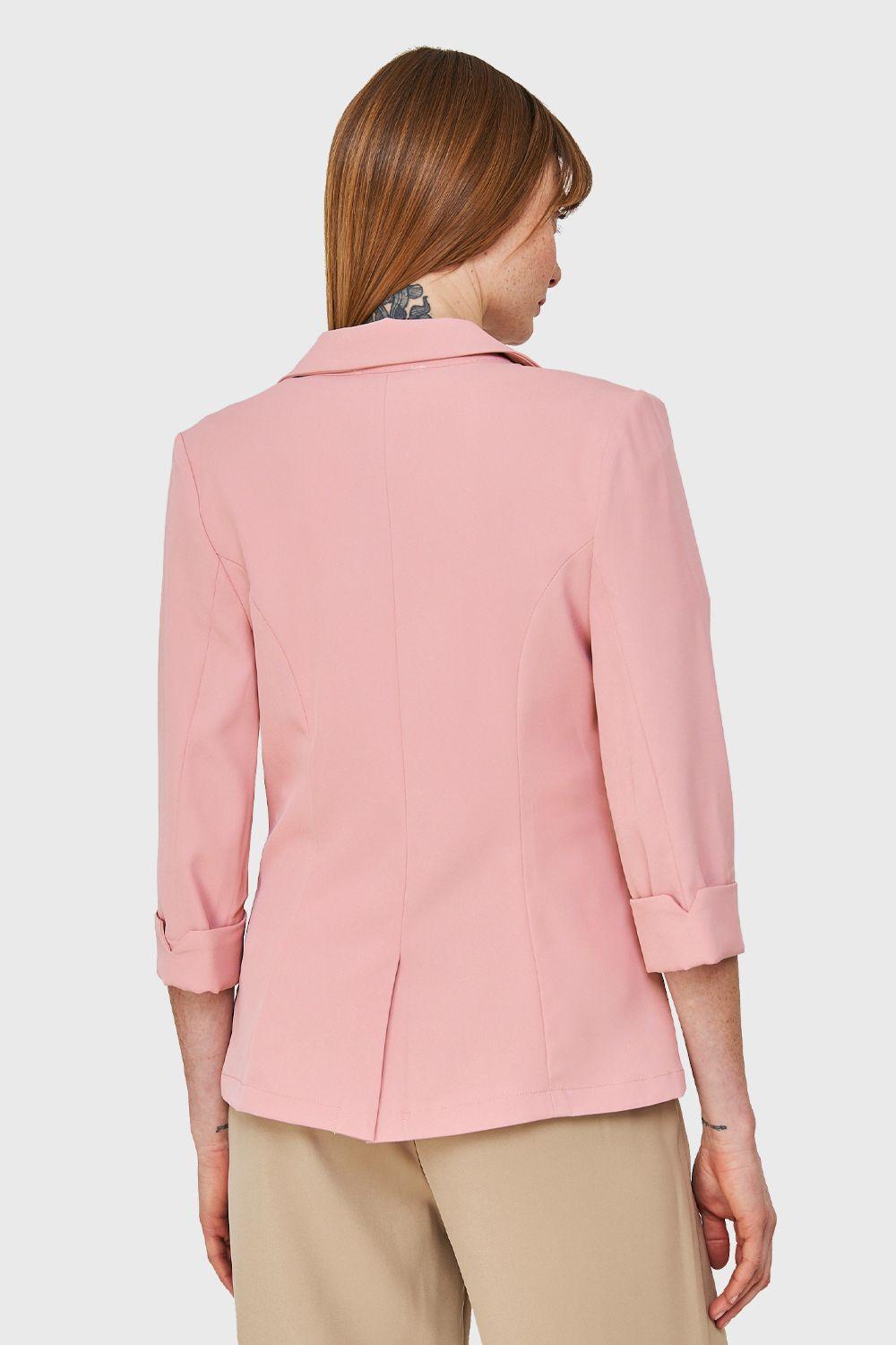 Blazer Entallado Manga 3/4 Rosado Nicopoly-3