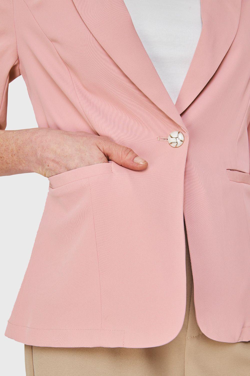 Blazer Entallado Manga 3/4 Rosado Nicopoly-5
