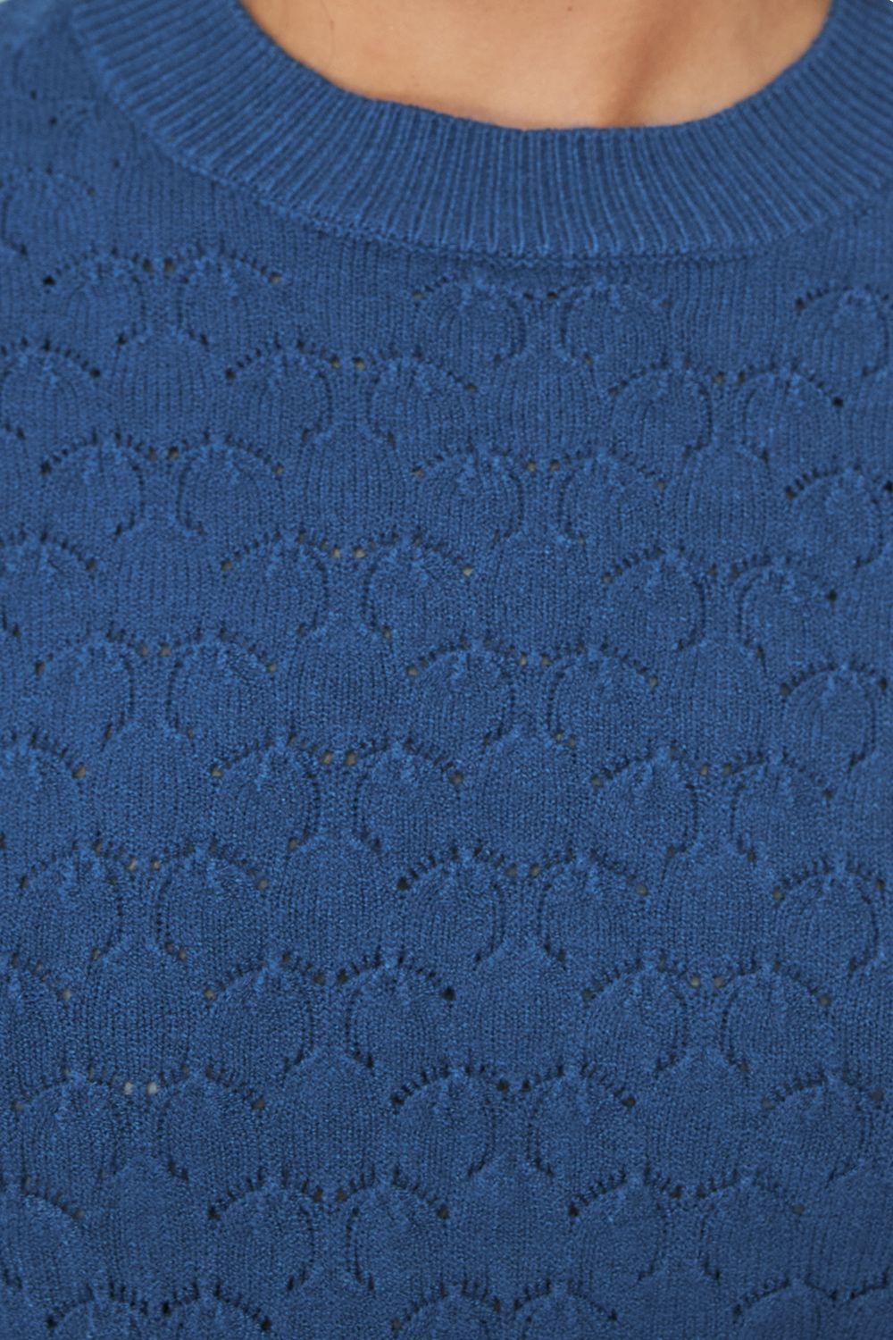 Sweater Básico Cuello Redondo Azul Índigo Nicopoly-5