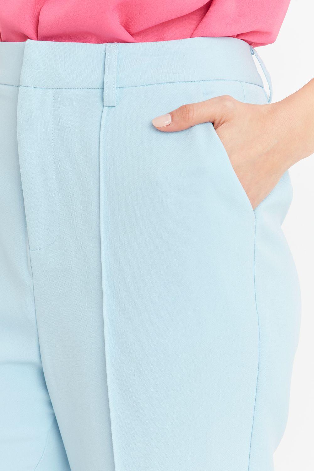Pantalón Entallado Costuras Delanteras Gris Nicopoly-5