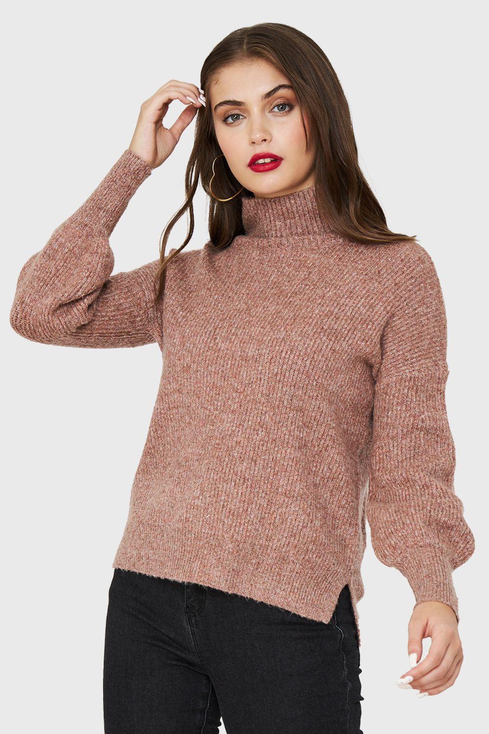 Sweater Beatle Manga Globo Terracota Nicopoly-0