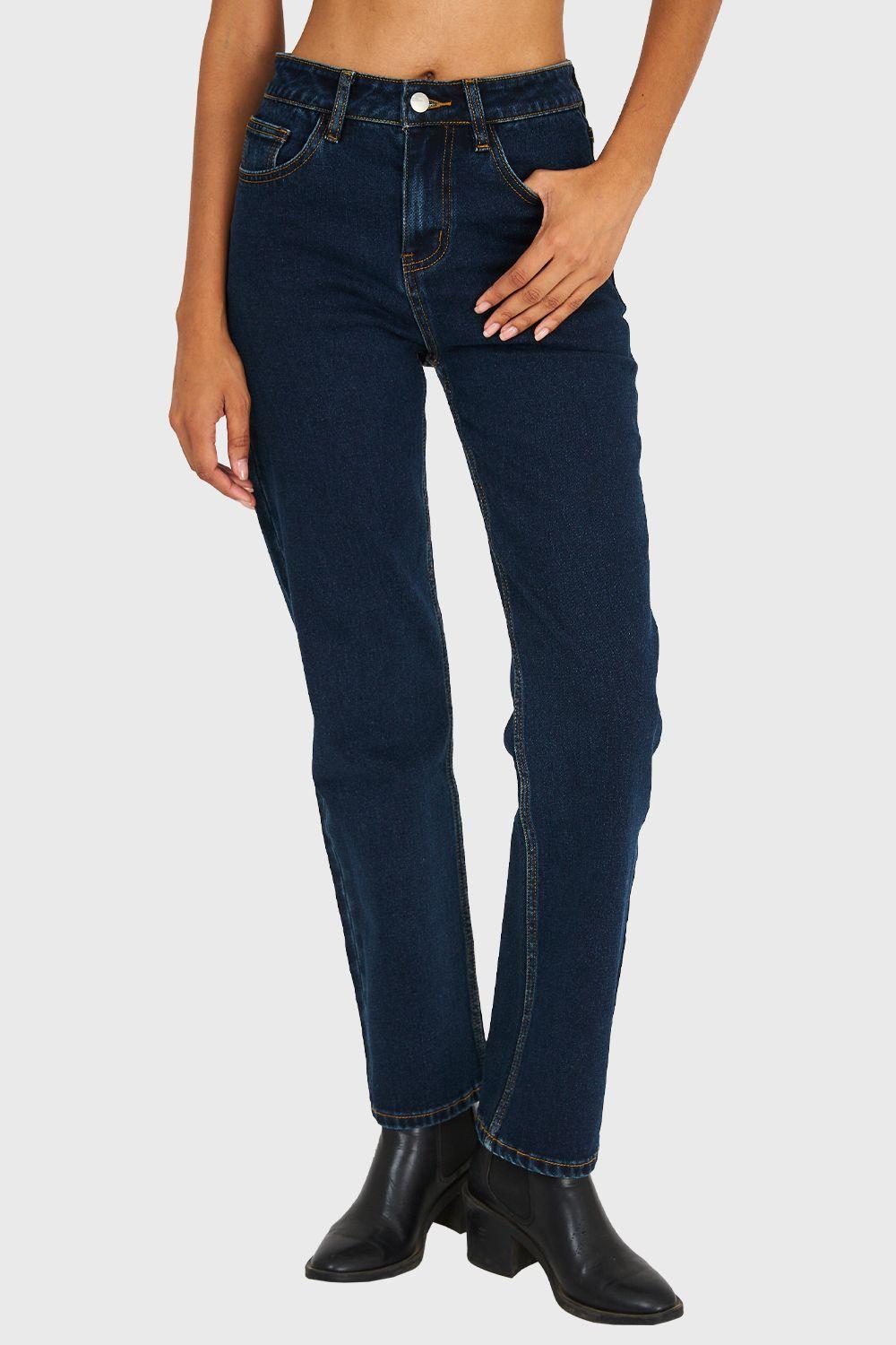 Jeans Básico Recto Azul Marino Nicopoly-0