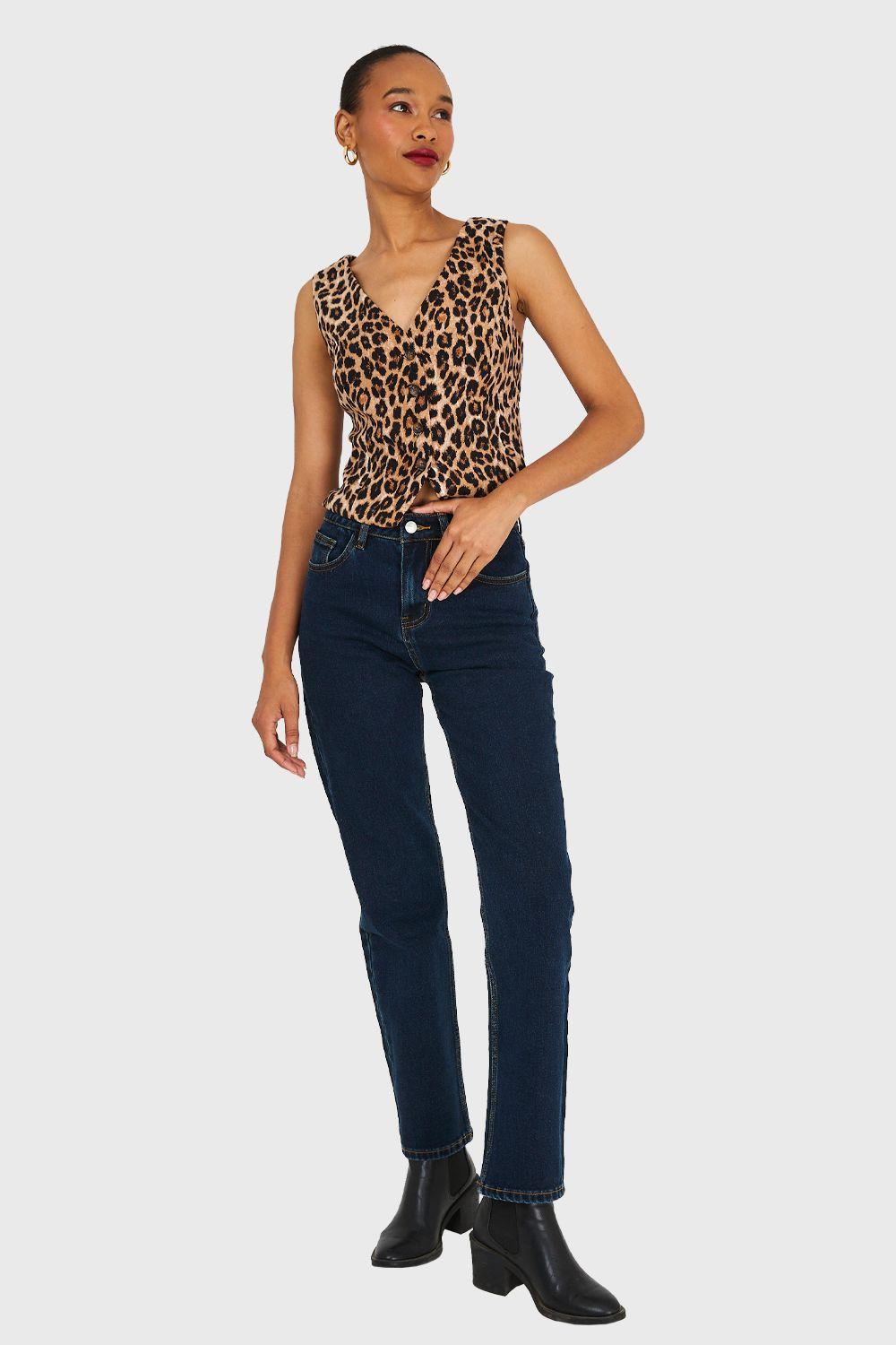 Jeans Básico Recto Azul Marino Nicopoly-1
