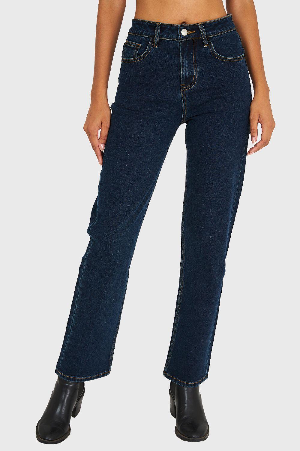 Jeans Básico Recto Azul Marino Nicopoly-4
