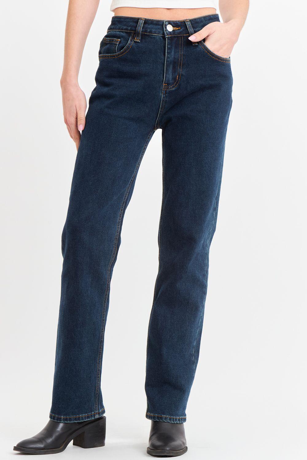 Jeans Básico Recto Azul Marino Nicopoly-0