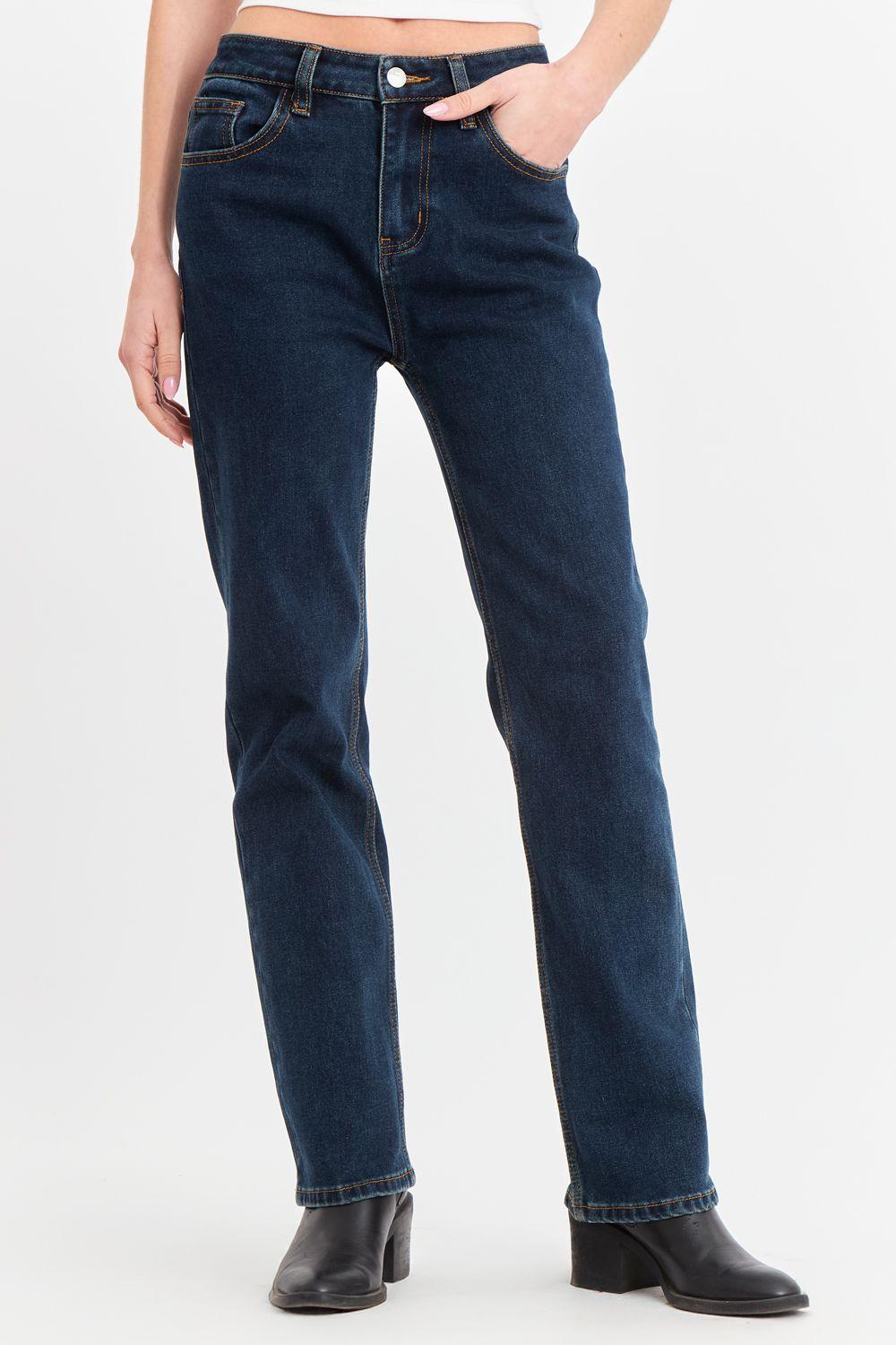 Jeans Básico Recto Azul Marino Nicopoly-4