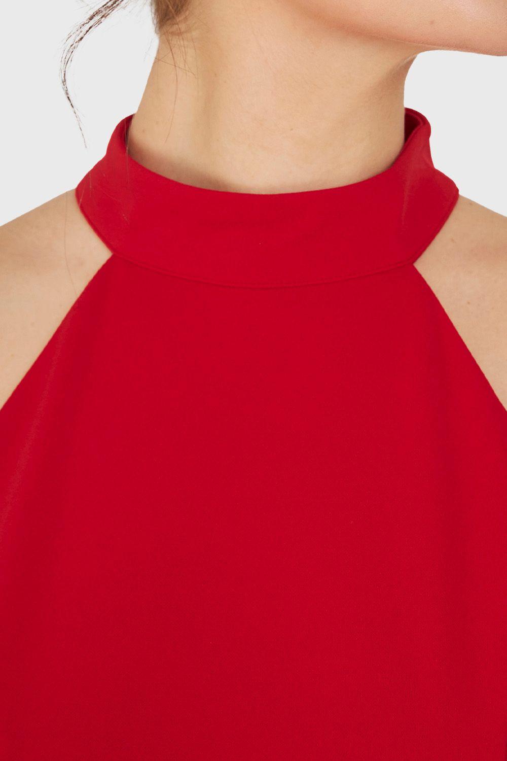 Enterito Largo Cuello Halter Rojo Nicopoly-5