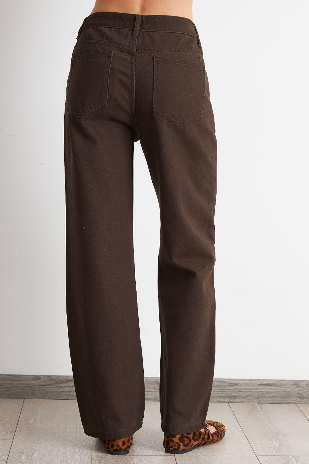 Jeans Rectos Tiro Alto Café Nicopoly-3