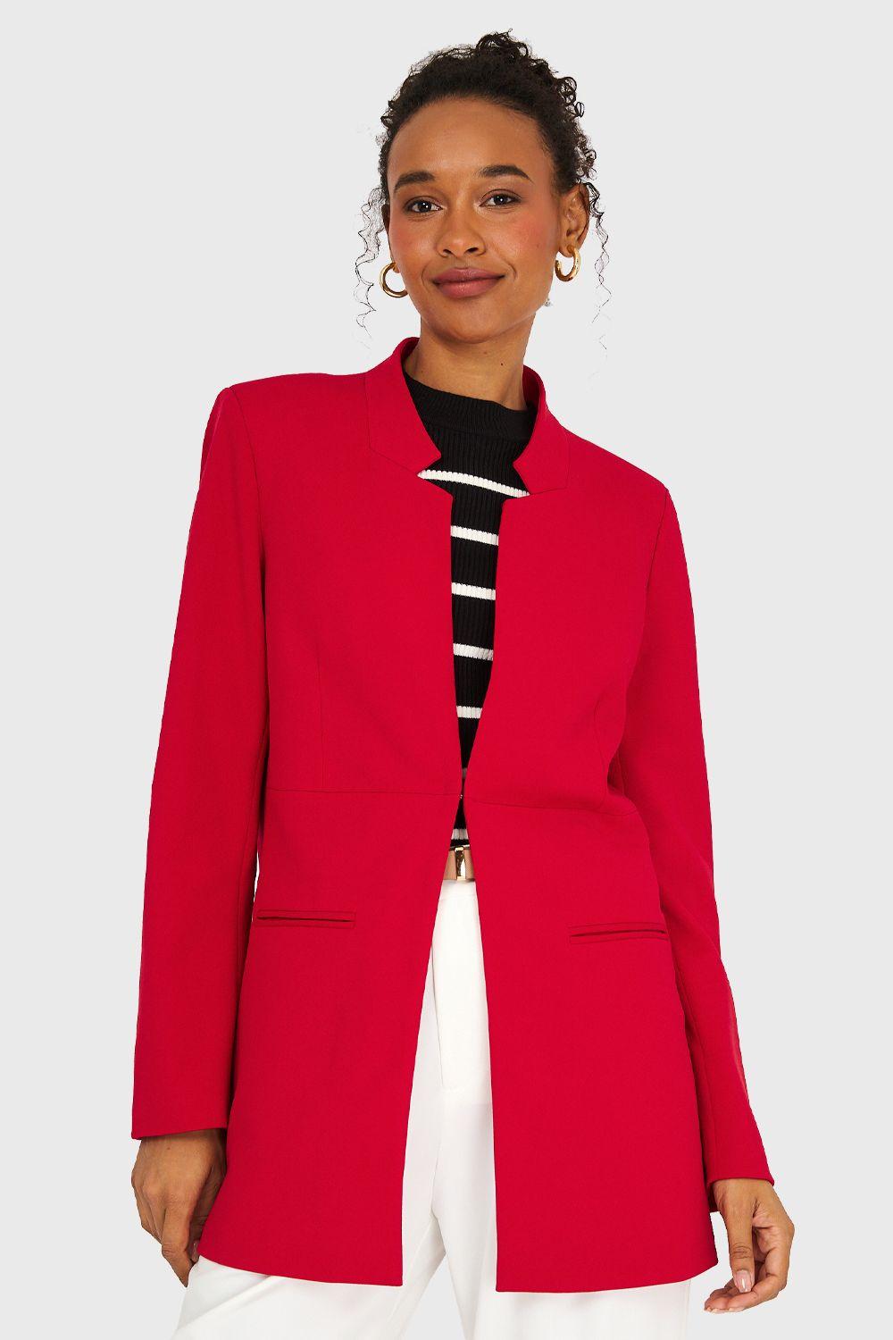 Blazer Cuello Mao Rojo Nicopoly-4