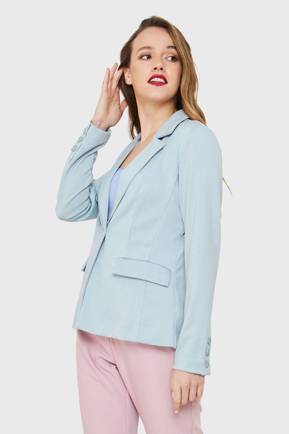 Blazer Bolsillos Celeste Nicopoly-2