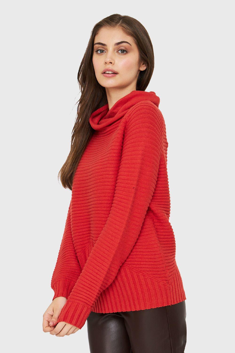 Sweater Cuello Tortuga Acanalado Naranja Nicopoly-2