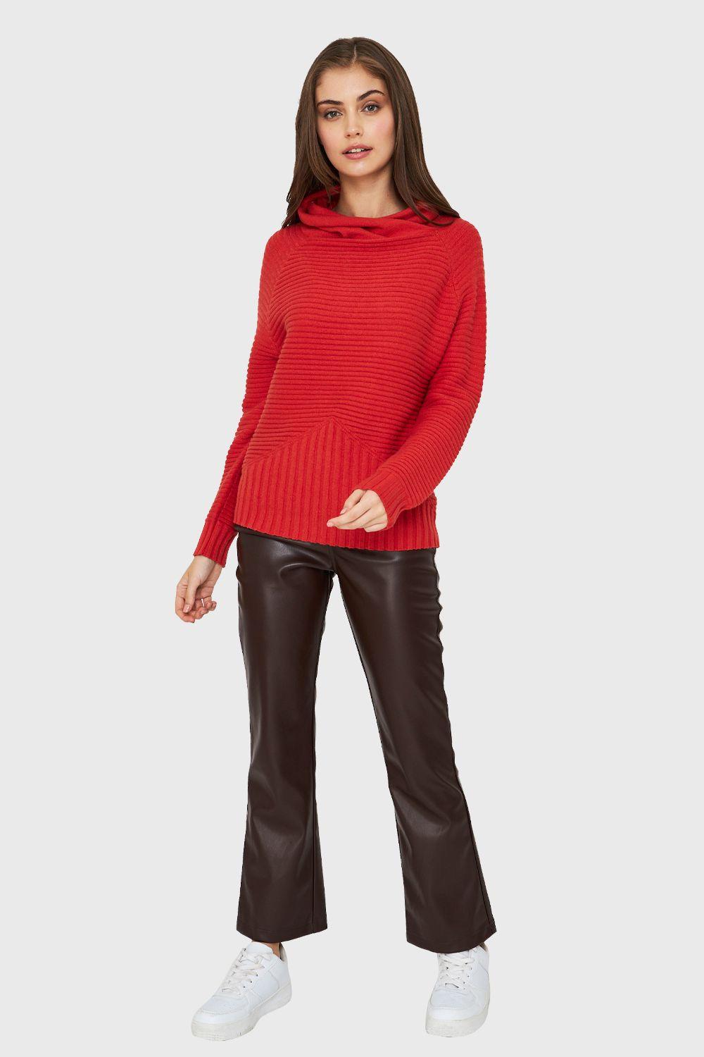 Sweater Cuello Tortuga Acanalado Naranja Nicopoly-1