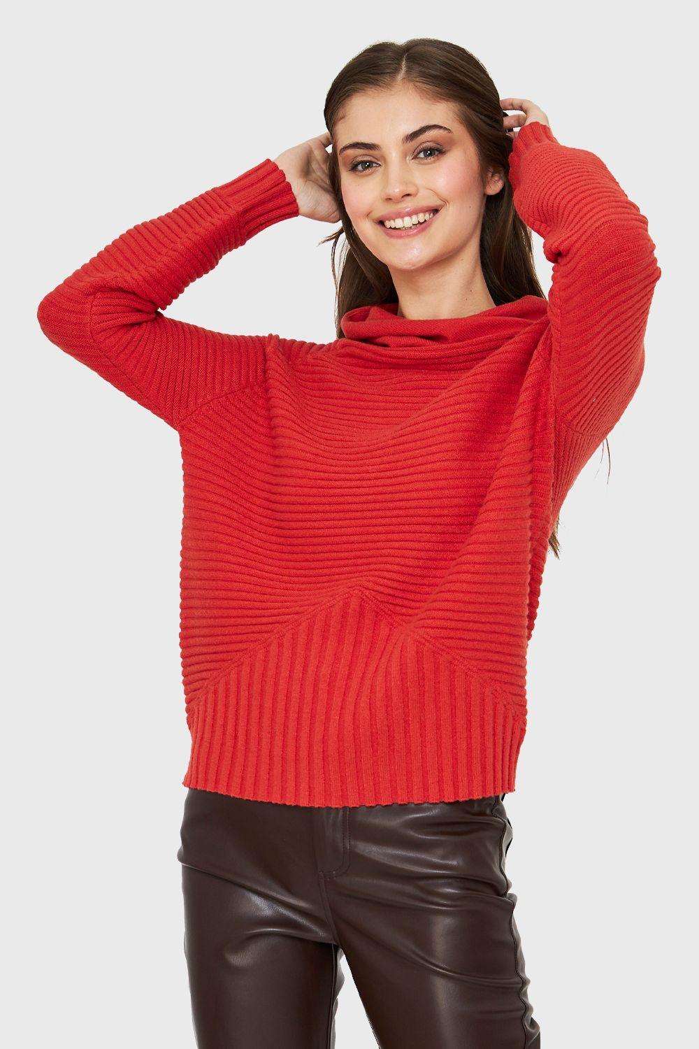 Sweater Cuello Tortuga Acanalado Naranja Nicopoly-4