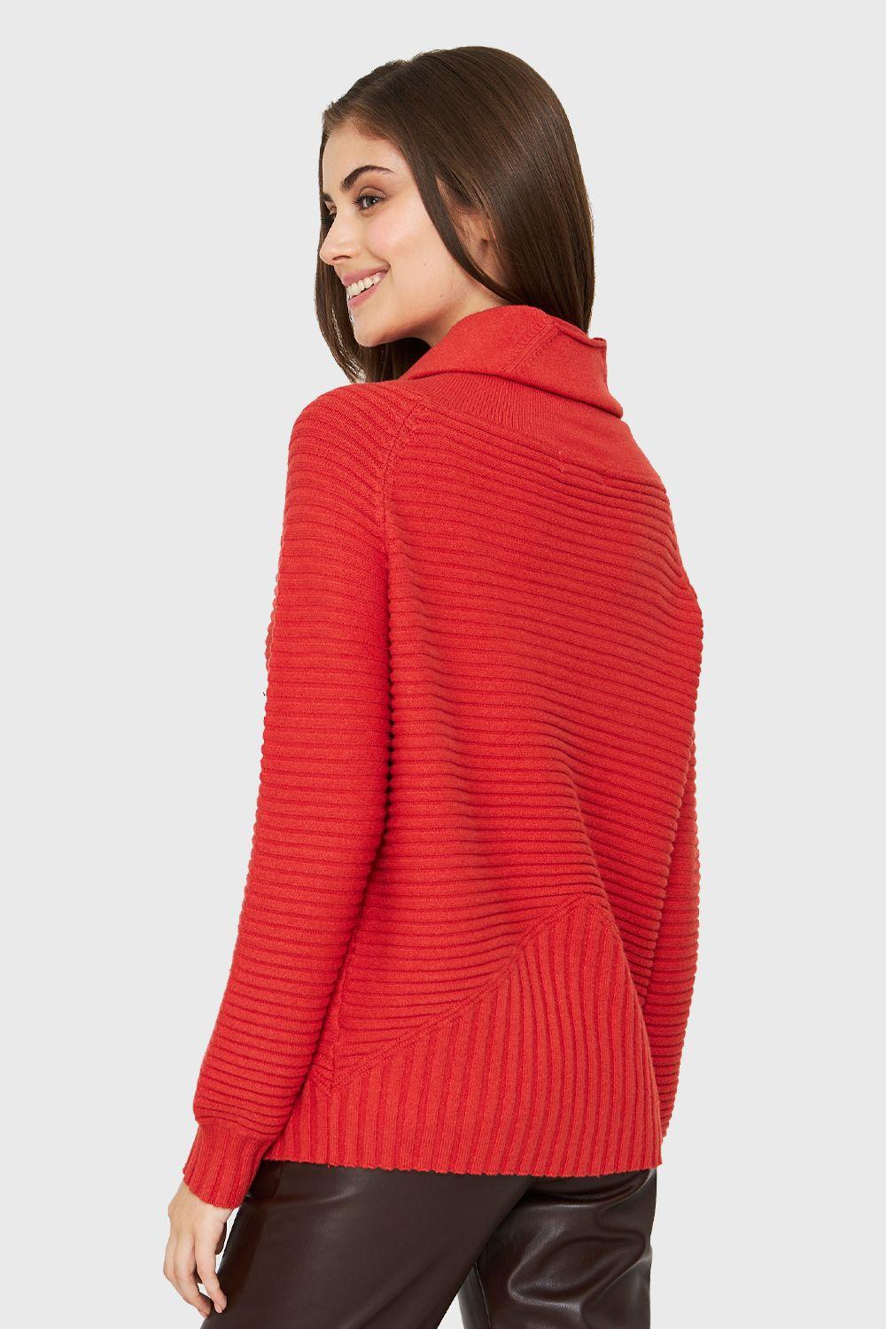 Sweater Cuello Tortuga Acanalado Naranja Nicopoly-3