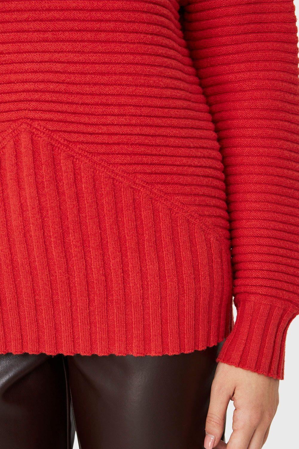 Sweater Cuello Tortuga Acanalado Naranja Nicopoly-5