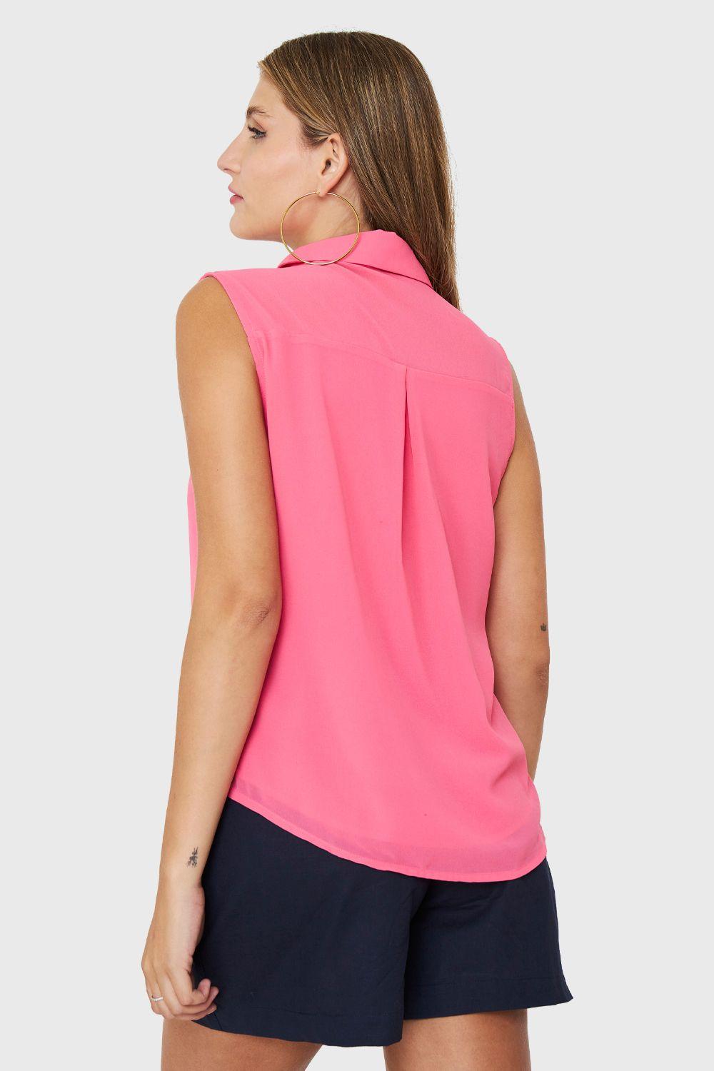 Blusa Botones Metálicos Fucsia Nicopoly-3