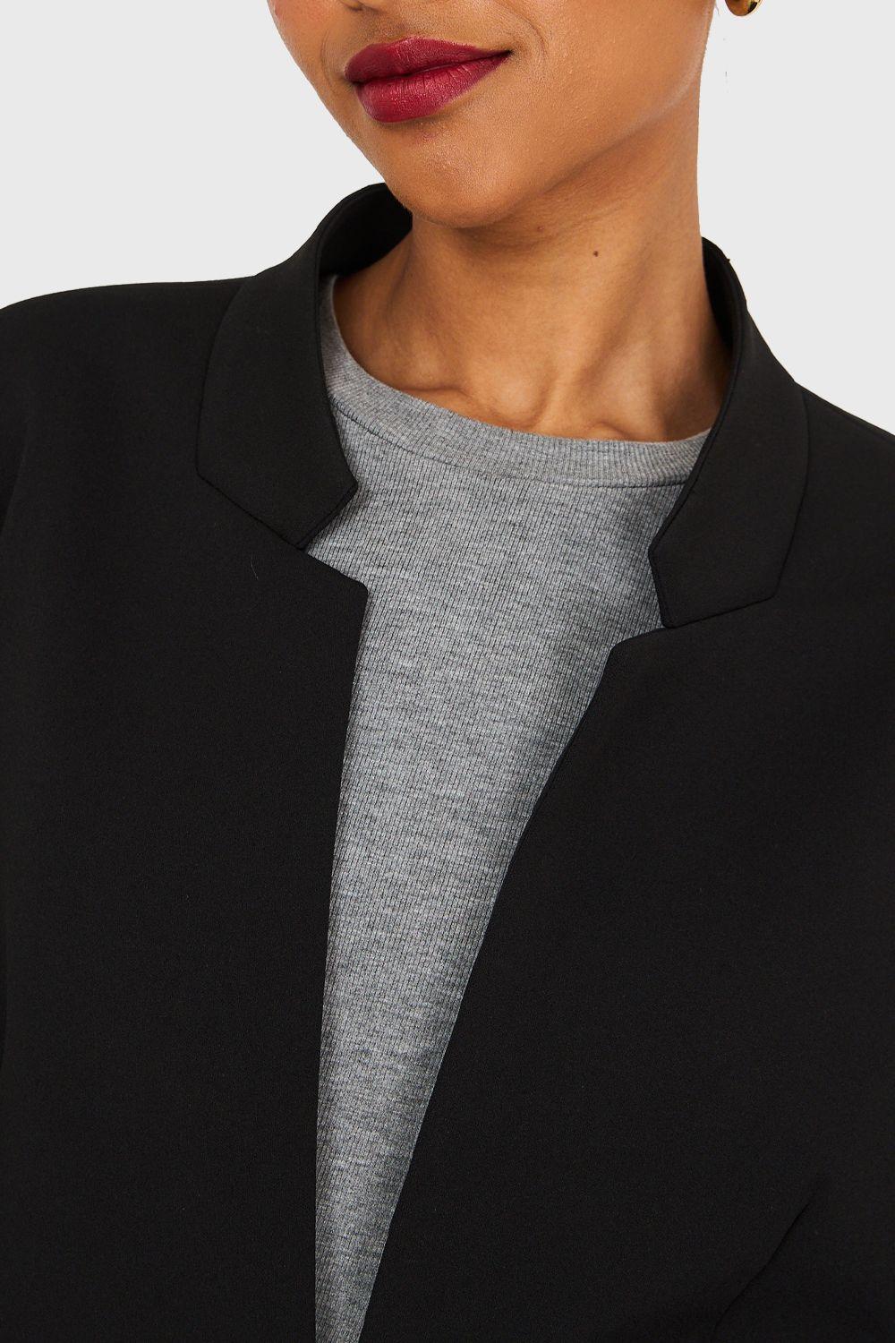 Blazer Cuello Mao Negro Nicopoly-5