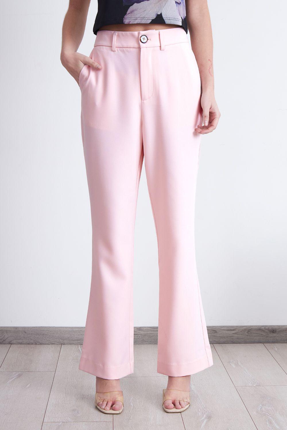 Pantalón Sastrero Recto Rosado Nicopoly-0