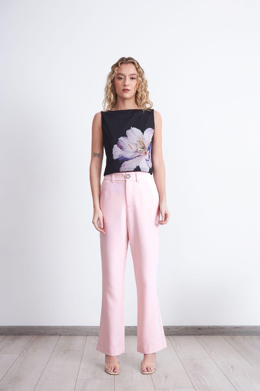Pantalón Sastrero Recto Rosado Nicopoly-1