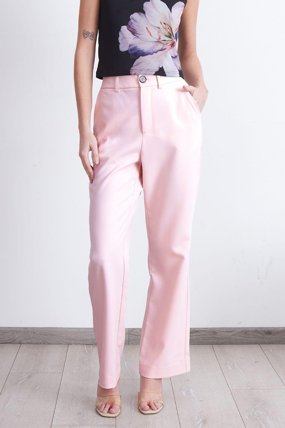 Pantalón Sastrero Recto Rosado Nicopoly-4