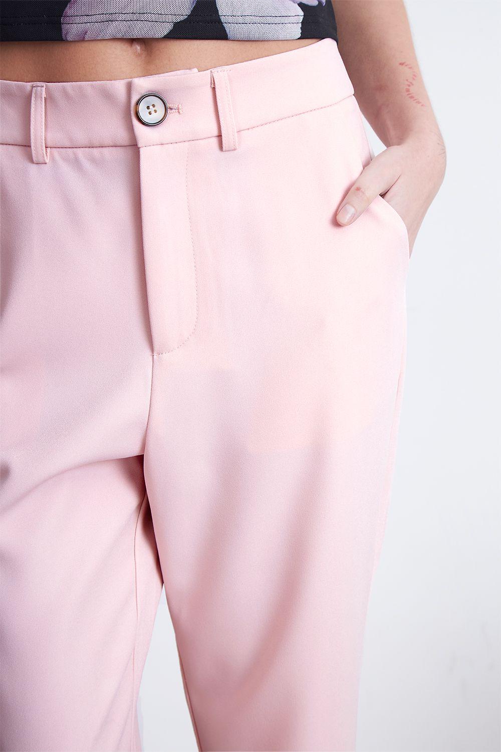 Pantalón Sastrero Recto Rosado Nicopoly-5