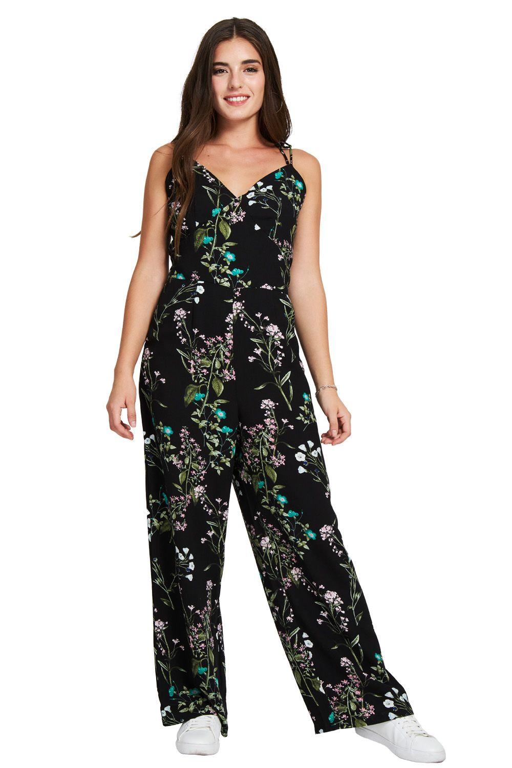 Enterito Floral Pabilo Ajustable Negro Nicopoly-1