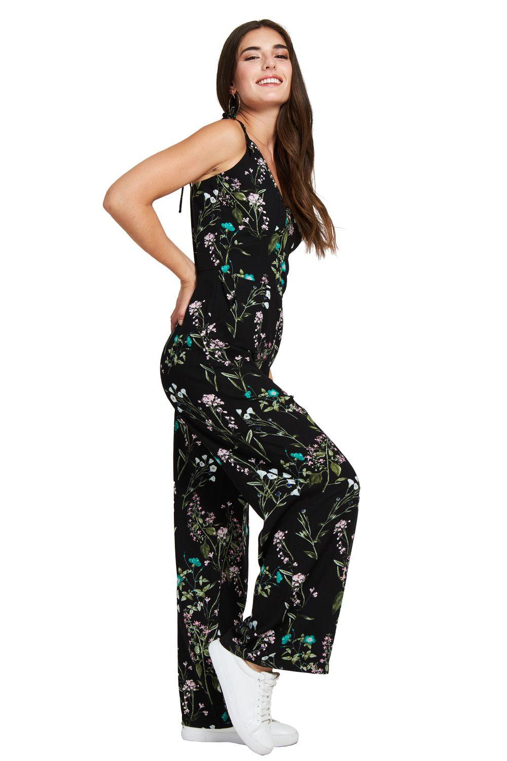 Enterito Floral Pabilo Ajustable Negro Nicopoly-2