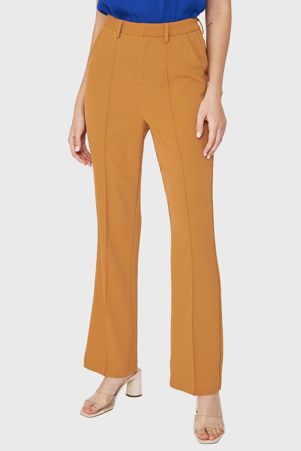 Pantalón Con Costuras Frontales Recto Lúcuma Nicopoly-0