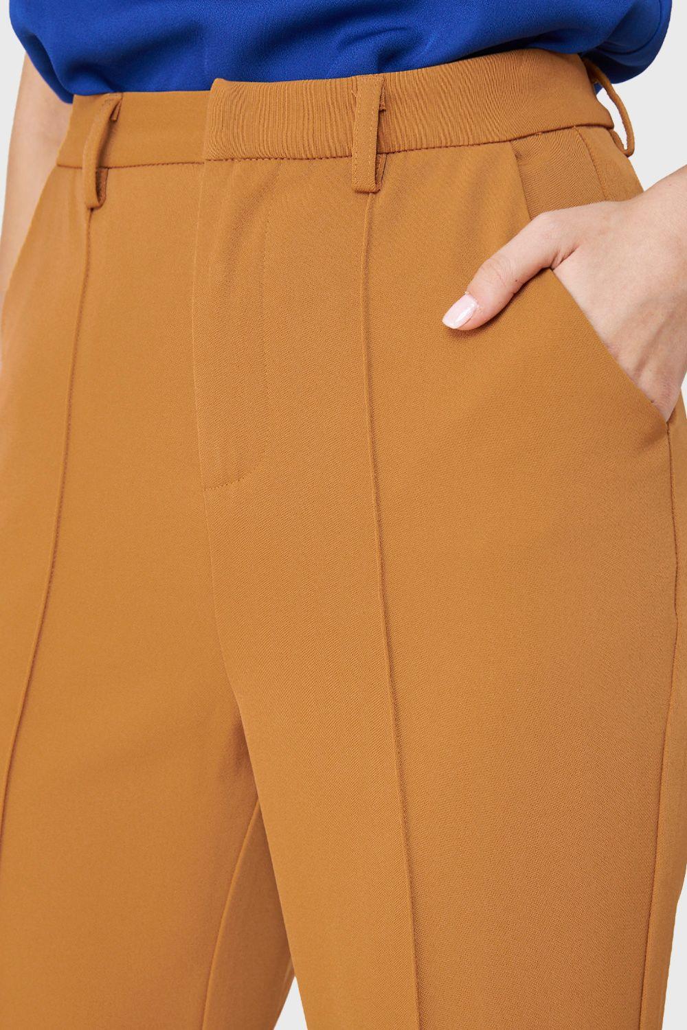 Pantalón Con Costuras Frontales Recto Lúcuma Nicopoly-5