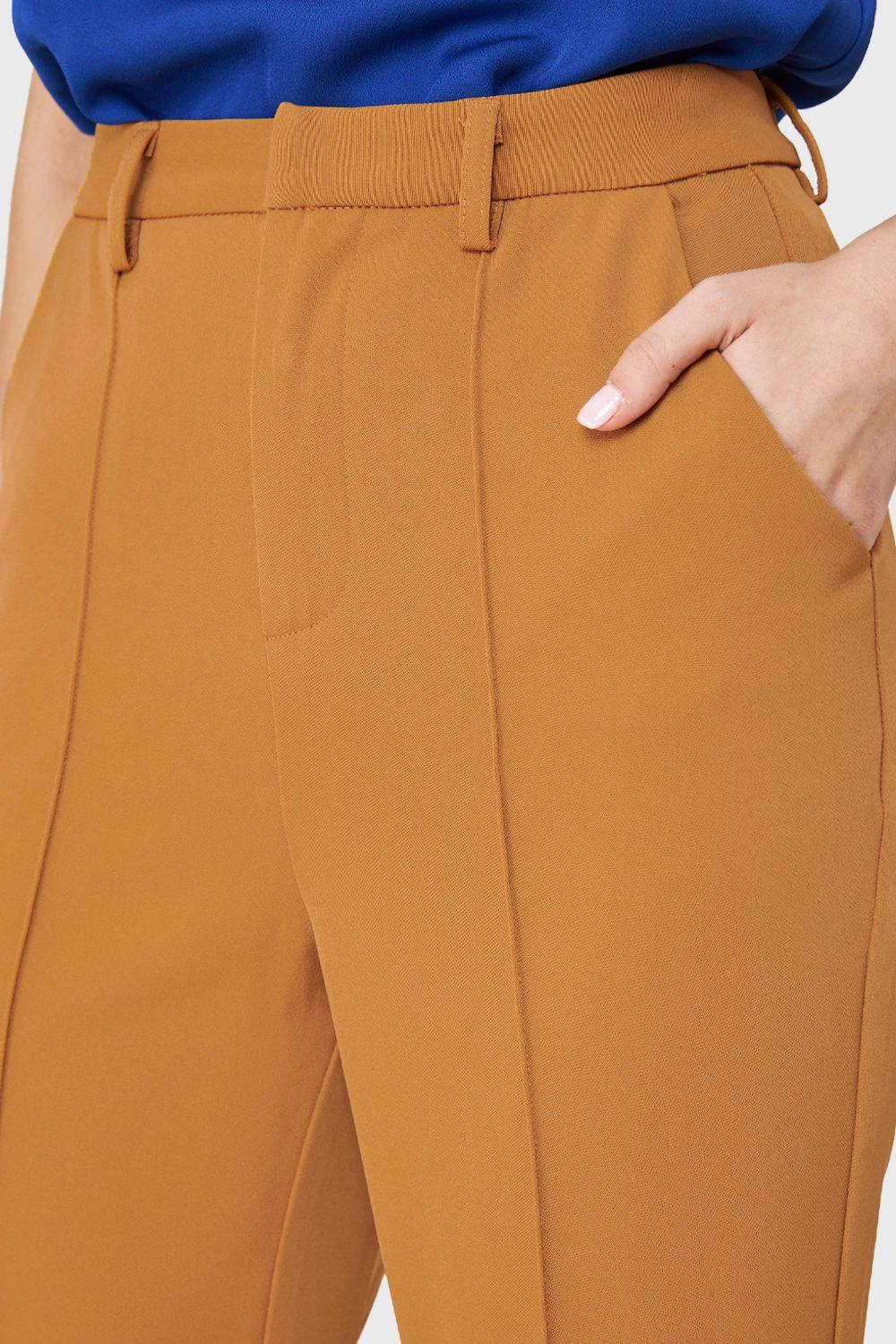 Pantalón Con Costuras Frontales Recto Lúcuma Nicopoly-5