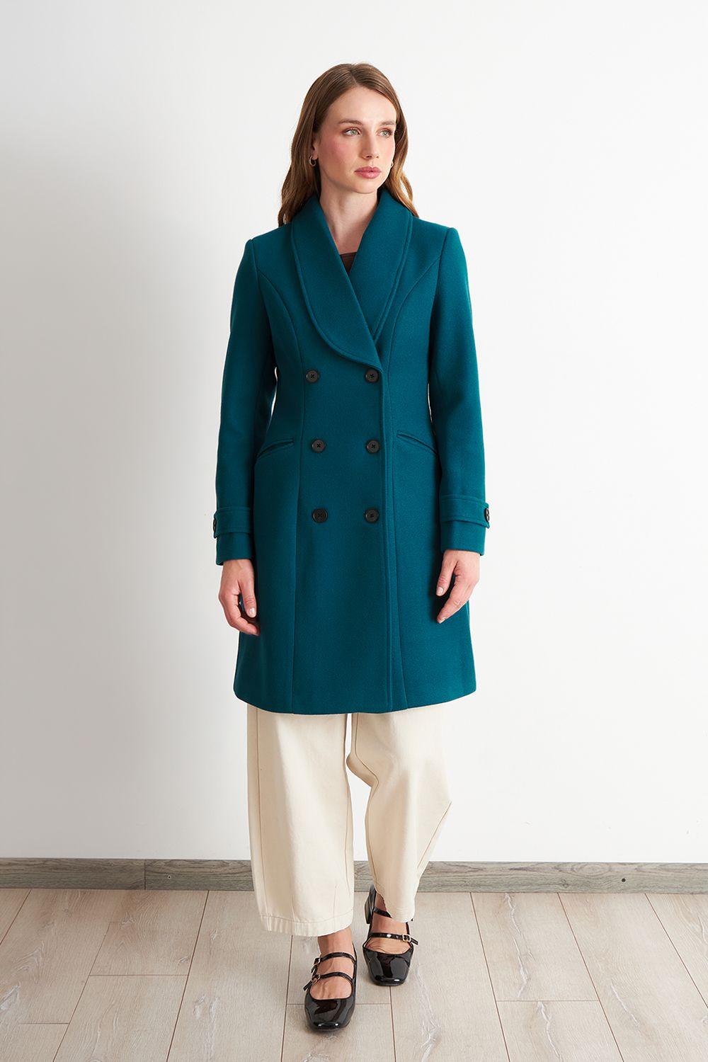 Abrigo Solapa Redonda Verde Petróleo Nicopoly-1