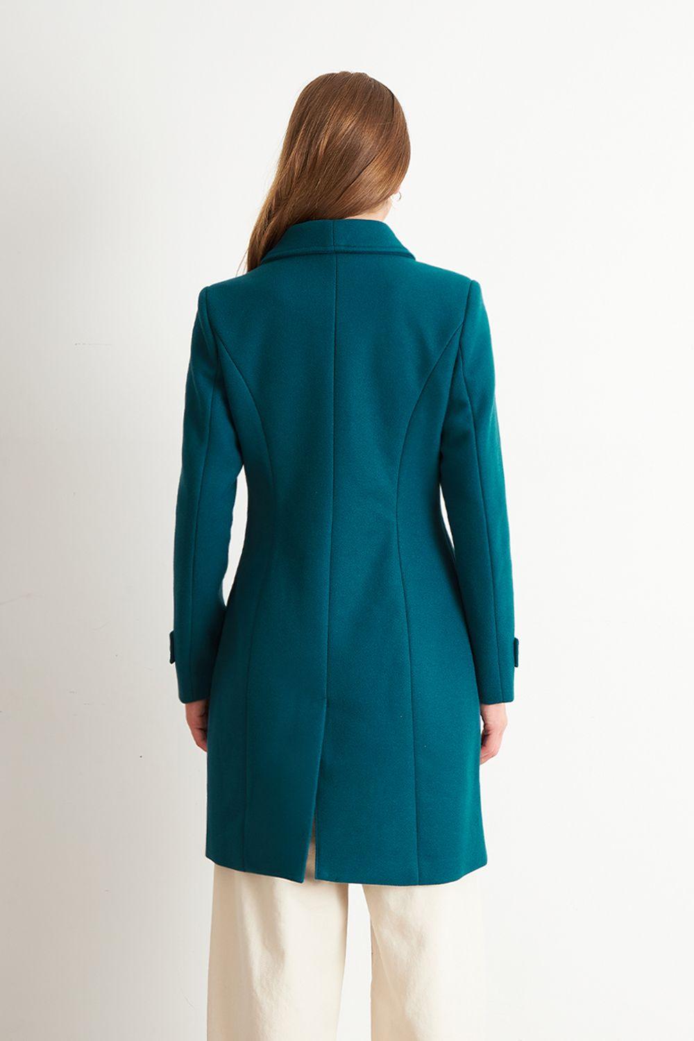 Abrigo Solapa Redonda Verde Petróleo Nicopoly-3