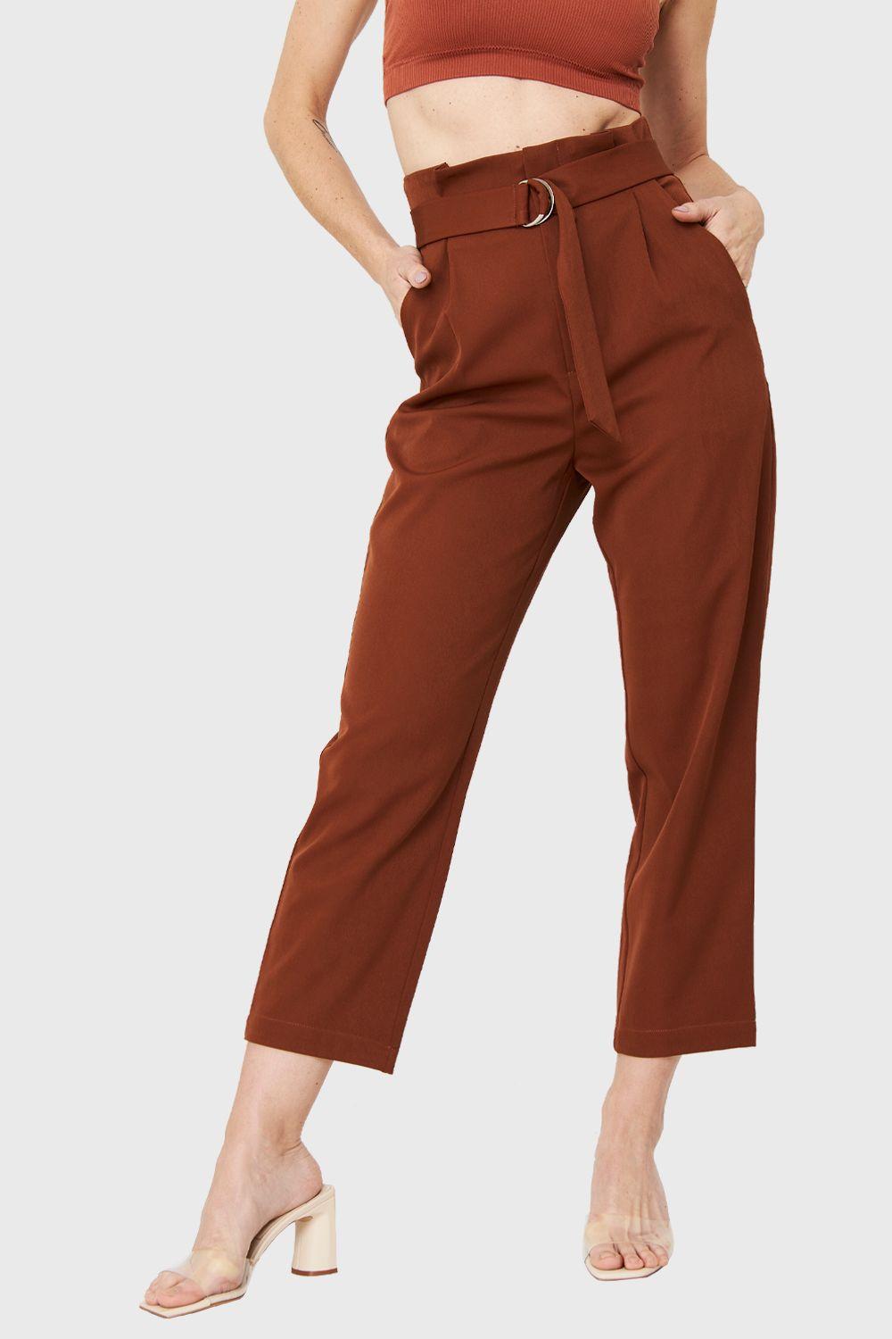 Pantalón Lazo Hebilla Café Oscuro Nicopoly-0