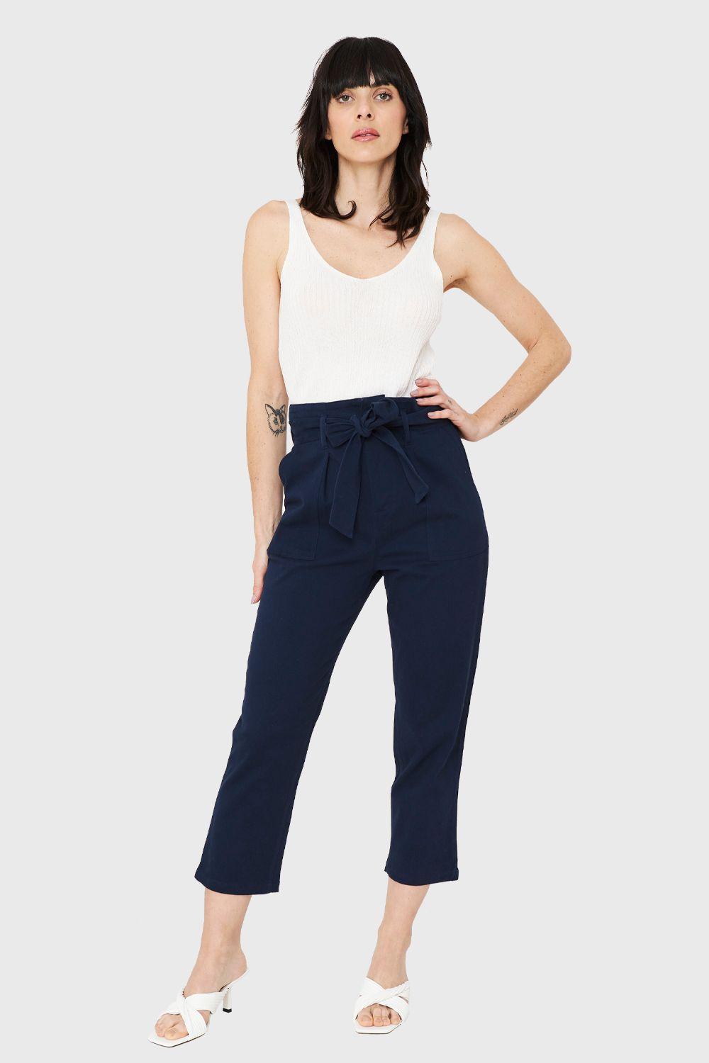 Pantalón Bolsillos Cargo Azul Marino Nicopoly-1