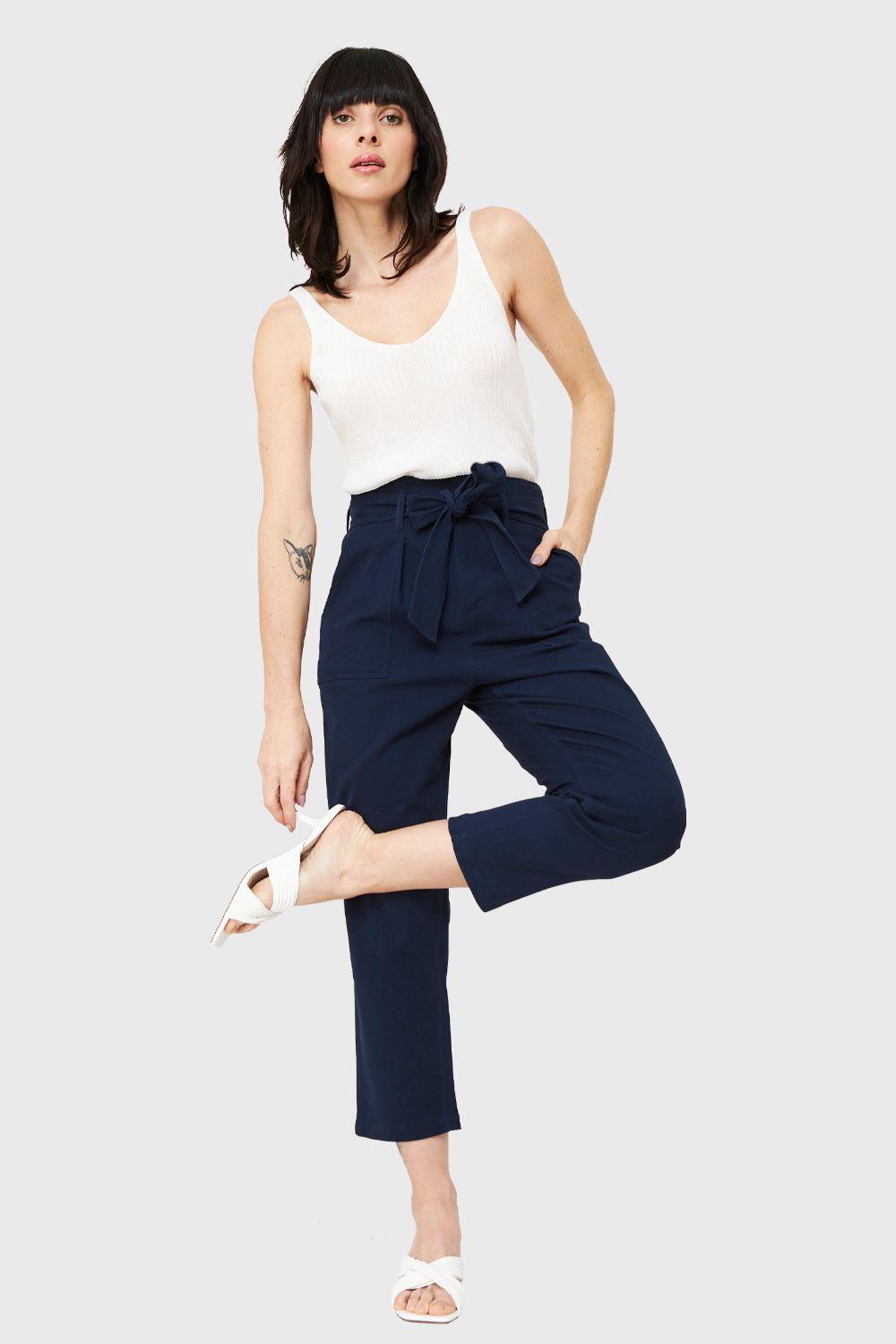 Pantalón Bolsillos Cargo Azul Marino Nicopoly-4