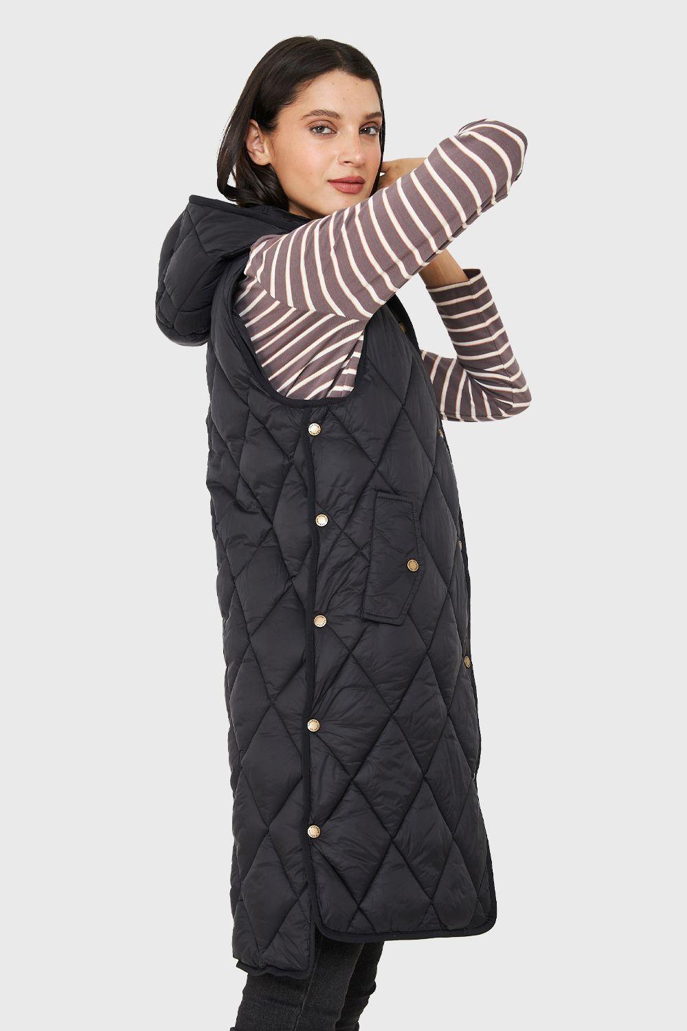 Parka Sin Mangas Quilt Negro Nicopoly-2