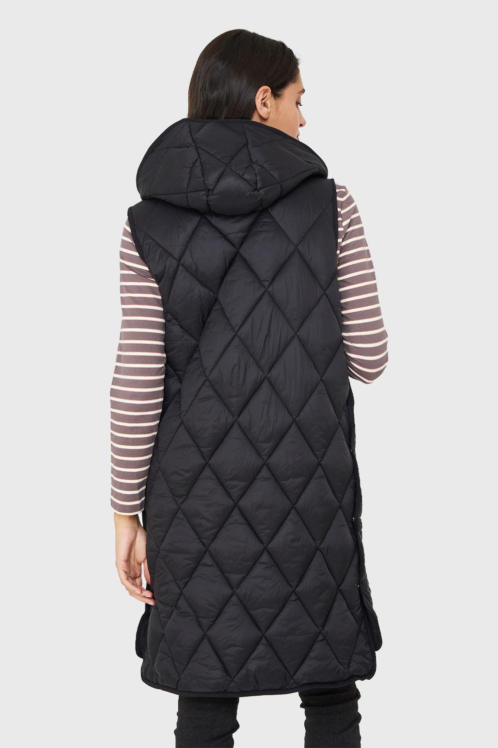 Parka Sin Mangas Quilt Negro Nicopoly-3