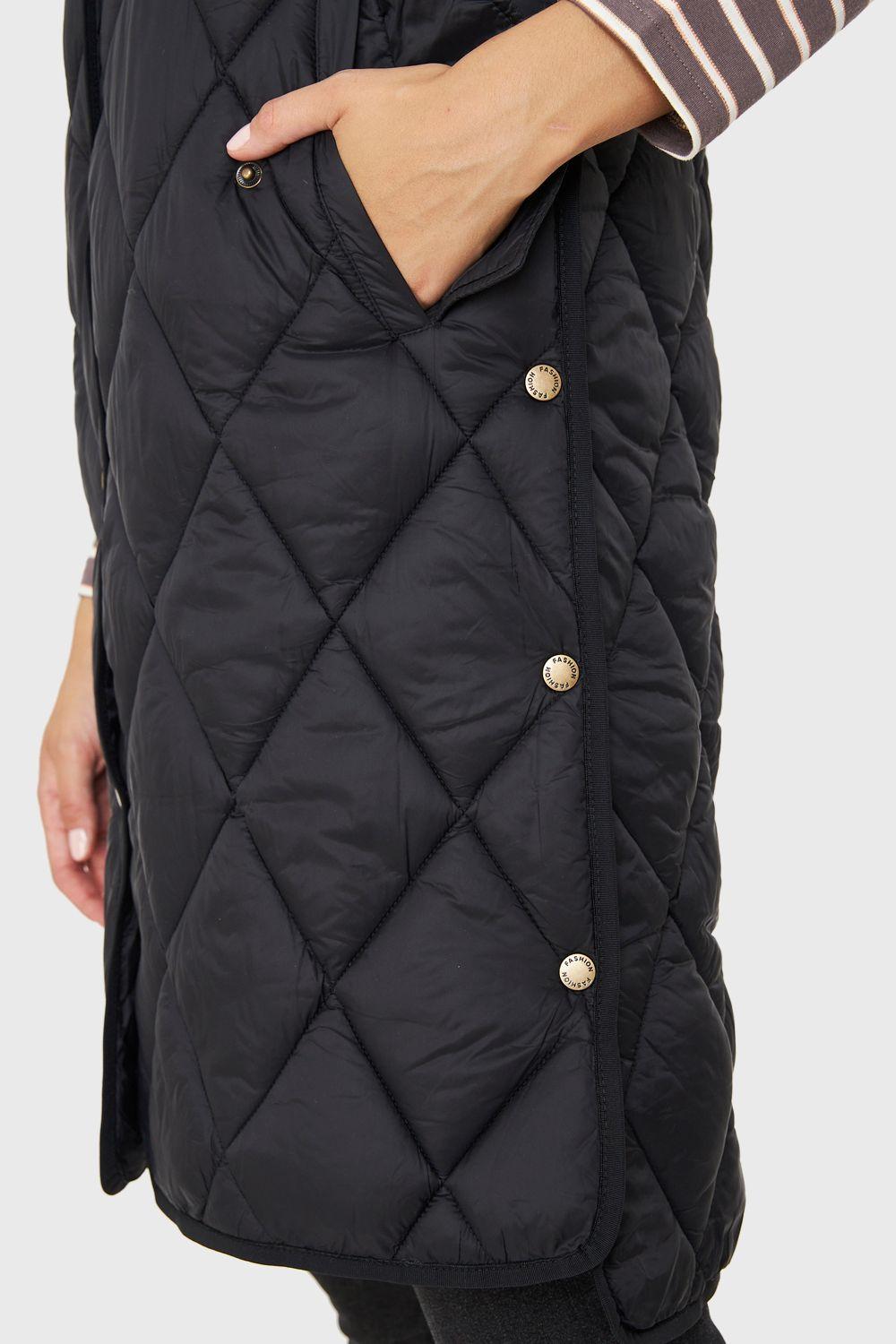 Parka Sin Mangas Quilt Negro Nicopoly-5