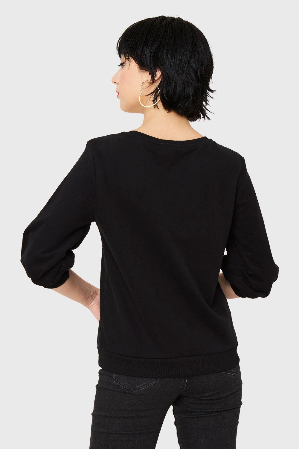 Polerón Manga Julieta 3/4 Negro Nicopoly-3